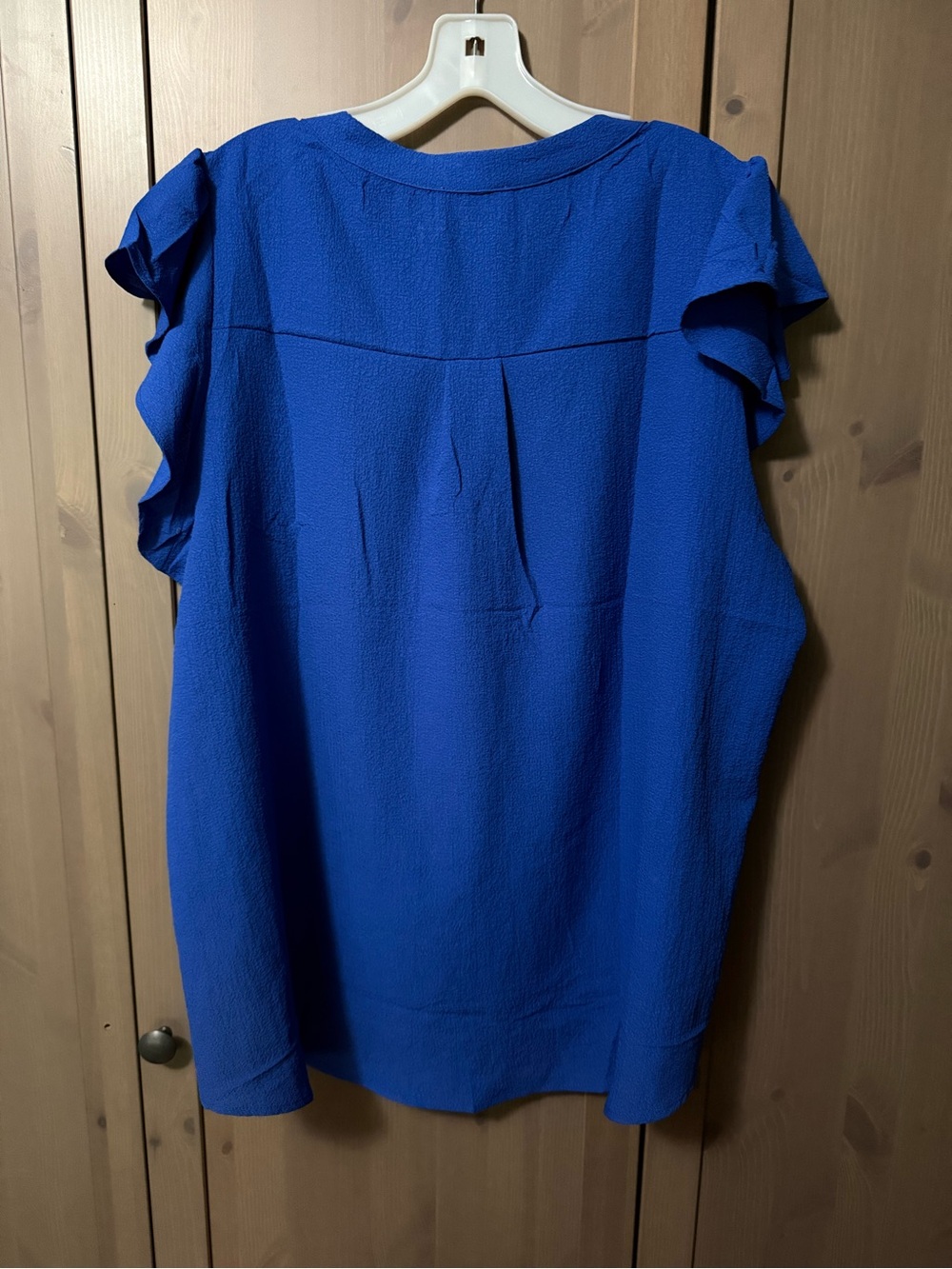 ANDREE BY UNIT Royal Blue Ruffle Sleeve Blouse - Picture 2 of 4